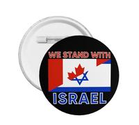 Nosotros estoy de pie con los pines de botón de Israel Pin de la bandera de Canadá Israel orar por Israel botón fuerte apoyo Israel insignia redonda para ropa bolsa sombrero