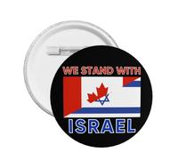 Nosotros estoy de pie con los pines de botón de Israel Pin de la bandera de Canadá Israel orar por Israel botón fuerte apoyo Israel insignia redonda para ropa bolsa sombrero