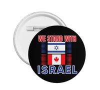 Nosotros estoy de pie con los pines de botón de Israel Pin de la bandera de Canadá Israel orar por Israel botón fuerte apoyo Israel insignia redonda para ropa bolsa sombrero