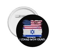 Nosotros estoy de pie con los pines de botón de Israel Pin de la bandera de Israel estadounidense Orar por Israel Botón fuerte Apoyo Insignia redonda de Israel para ropa Bolsa Sombrero