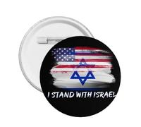 Nosotros estoy de pie con los pines de botón de Israel Pin de la bandera de Israel estadounidense Orar por Israel Botón fuerte Apoyo Insignia redonda de Israel para ropa Bolsa Sombrero