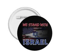Nosotros estoy de pie con los pines de botón de Israel Pin de la bandera de Israel estadounidense Orar por Israel Botón fuerte Apoyo Insignia redonda de Israel para ropa Bolsa Sombrero