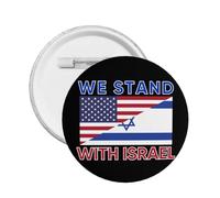 Nosotros estoy de pie con los pines de botón de Israel Pin de la bandera de Israel estadounidense Orar por Israel Botón fuerte Apoyo Insignia redonda de Israel para ropa Bolsa Sombrero