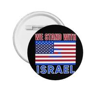 Nosotros estoy de pie con los pines de botón de Israel Pin de la bandera de Israel estadounidense Orar por Israel Botón fuerte Apoyo Insignia redonda de Israel para ropa Bolsa Sombrero