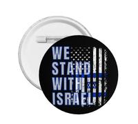 Nosotros estoy de pie con los pines de botón de Israel Pin de la bandera de Israel estadounidense Orar por Israel Botón fuerte Apoyo Insignia redonda de Israel para ropa Bolsa Sombrero
