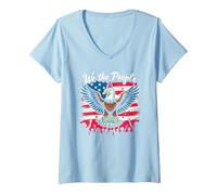 Nosotros, la Gente, Sabemos cómo divertirse Camiseta Cuello V, Mujer, Azul Bebé, M