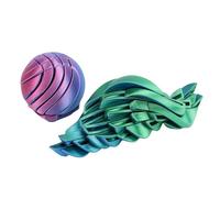 Nosqew 2pcs 3D Printed Toys Fidget Toys Gear Ball For Adults & Kids Anxiety Relaxing. Stress Relief Sensory Gear Sphere Ball For Office Home Travel Purple Green