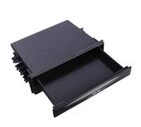 Nosqew Caja de Almacenamiento Universal de Doble DIN para Coche, Organizador de Portavasos para Radio y CD, Práctico Diseño Que Ahorra Espacio para Vehículos, Plástico Negro, 175mm X (aspictureshwon)