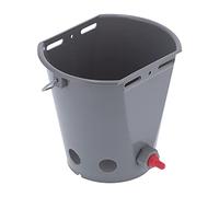 Nosqew Cubo de alimentación de 8 litros con 5 boquillas, barril de alta calidad de plástico de grado alimenticio para uso en granjas, gris, 30 x 28 x 23,6 cm (para ovejas)