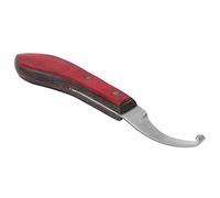 Nosqew Cuchillo de pezuña para diestros curvo con mango de madera para el cuidado de caballos, herramienta profesional de cincel duradero, diseño ergonómico de acero