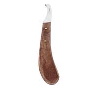 Nosqew - Cuchillo para zuecos de caballo, hoja curvada de acero al carbono, mango ergonómico de madera, herramienta de zueco zurdo para caballos y mariscales