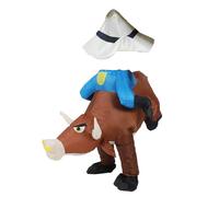 Nosqew Disfraz de toro inflable para adultos, divertido traje de jinete de toro inflable con soplador, tamaño universal, fibra de poliéster, fiesta de Halloween, cosplay