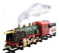 Nosqew Electric Toy Trains Electric Christmas Set for Kids with Remote Control Realistic Smoke Headlight Sounds Rechargeable Battery ABS Material Multicolor Track Toys Holiday Deco