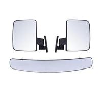 Nosqew Espejo retrovisor universal para carro de espejo retrovisor panorámico convexo giratorio, espejos laterales plegables, kit de reemplazo para coches de EZGO de cristal y