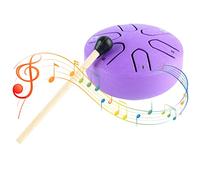 Nosqew Handpan Drum Steel Drum Professional Mini 6 Note Tongue Drum Percussion Instrument with Drumstick Perfect for Meditation Yoga Music Therapy Carbon Steel and Solid Wood (Purp