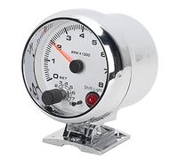 Nosqew Indicador de tacómetro Premium Universal 0 8000 rpm con 7 luces de fondo de colores para 4, 6, 8 cilindros, 12 V, vehículos a gasolina, soporte cromado, cara blanca 3,75