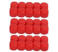 Nosqew Juego de 30 dados en blanco, 16 mm, de plástico, redondeados, 6 lados, para juegos, fiestas, manualidades, enseñanza de matemáticas, juegos de mesa, actividades educativas (rojo)