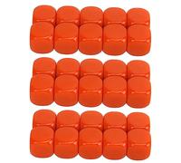 Nosqew Juego de 30 dados en blanco, 16 mm, de plástico, redondeados, 6 lados, para juegos, fiestas, manualidades, enseñanza de matemáticas, juegos de mesa, actividades educativas (naranja)