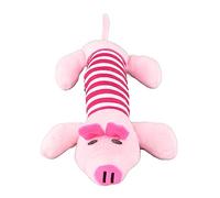 Nosqew Juguete de Peluche para Perros para Masticadores Agresivos, Pequeño, Lindo Animal a Rayas con 4 Patas y Chirriador, Juguete para Masticar para Mascotas, Perros, Gatos (Cerda)