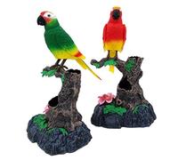 Nosqew Juguete electrónico de pájaro parlante interactivo, repite voces, risas, movimientos, aletas, alas divertidas, niños, niñas, plástico, 14 cm, batería 3AA no incluida (rojo)