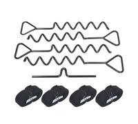 Nosqew Kit de Anclaje Al Suelo, Estacas de Acero de Alta Resistencia con Giratorio y Correas de Poliéster para Asegurar Trampolines, Tiendas de Campaña, Cobertizos, Colump (Negro)