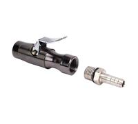 Nosqew Locking Air Chuck Heavy Duty Brass 300 PSI 1/4in FNPT Closed Flow Tire Chuck for Tire Inflator Gauge Compressor Professional Use (Black)
