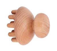 Nosqew Masajeador de hongos de madera, masajeador manual para cabeza, cintura, abdomen, muslos, promueve la circulación sanguínea, meridianos claros, portátil, madera de haya natural, 60 x 60 x mm