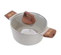 Nosqew Olla de Sopa de Doble Oreja Horno Holandés Antiadherente con Tapa Calentamiento Rápido Diseño Elegante Olla de Aleación de Aluminio Resistente (de sopa 24 cm/9,4 pulgadas)