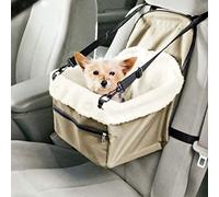 Nosqew Portable Car Dog Kennel Pet Booster Seat with On Safety Leash and Storage Pocket premium Cloth Material Lightweight Washable for Small Dogs Travel Accessories (AsShown)