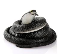 Nosqew Serpiente falsa realista de juguete de serpiente, serpiente de simulación de goma y plástico, para decoración de Halloween o regalo infantil, 80 cm