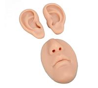 Nosqew Silicone Ear Nose Mouth Model 3D Simulation Practice Tool for Piercing Training Body Jewelry Display Students Salon Use Soft Food Grade Material (Medium Skin Color)