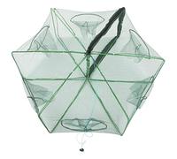 Nosqew Trampa de cebo de pesca, plegable automáticamente, portátil, jaula de camarones, red de cangrejo con marco de acero inoxidable para pesca de agua dulce y salada (70#)