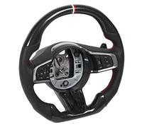 Nosqew Volante de Fibra de Carbono Cuero Perforado de Napa Costuras Rojas Diseño de Carreras de Fondo Plano Crestas para los Dedos 12 en Punto Anillo Rojo Blanco Verde Apto para XF