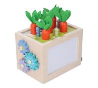 Nosqew Wooden Play Kit 10 in 1 Carrot Harvest Shape Color Sorting Drawing Board Matchstick Color Drop Kit for Toddlers Kids Birch Wood