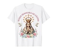 Nossa Senhora de Fátima Floral Católica Camiseta