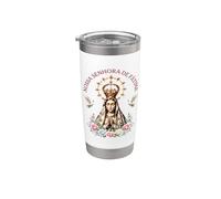 Nossa Senhora de Fátima Floral Católica Vaso térmico de acero inoxidable de doble pared
