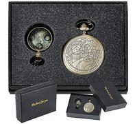 Nostalgia Bronze Doctor Who Retro Dr. Who Reloj de bolsillo de cuarzo con collar y caja de regalo