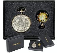 Nostalgia Bronze Doctor Who Retro Dr. Who Reloj de bolsillo de cuarzo con collar y caja de regalo