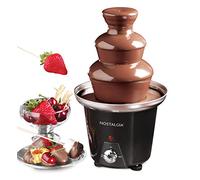 Nostalgia Fuente de Chocolate Eléctrica de 3 Niveles para Fiestas - Derrite Queso Queso Fundido Dulces y Licor - Sumergir Fresas Gajos de Manzana Verduras y Más - 710 ml - Negra
