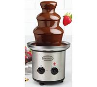 Nostalgia Fuente de Chocolate Eléctrica de 3 Niveles para Fiestas - Derrite Queso, Queso Fundido, Dulces y Licor - Sumergir Fresas, Gajos de Manzana, Verduras y Más - Acero Inoxidable