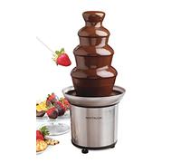 Nostalgia Fuente eléctrica de fondue de chocolate, 32 onzas, juego de 4 niveles, máquina fuente para queso, chocolate derretido, licores, acero inoxidable