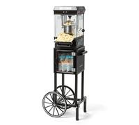 Nostalgia KPM220CTBK Carrito profesional de palomitas de maíz y concesión de 2.5 onzas con cuenco de 5 cuartos de galón, 45 pulgadas de alto, hace 10 tazas, con cucharas medidoras de aceite y granos y