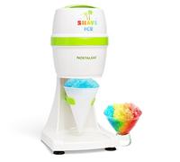 Nostalgia Snow Cone Shaved Retro incluye 1 taza de plástico reutilizable y moldes de hielo, color blanco y verde