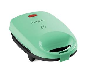 Nostalgia Mini Sandwich Maker Personal Prensa Panini Antiadherente Bolsillos de Pizza Quesadillas Verde Menta