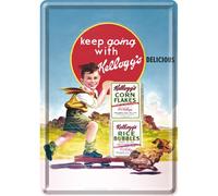 Nostalgic-Art 10162 Kellogg's Keep Going - Tarjeta postal de chapa (10 x 14 cm)