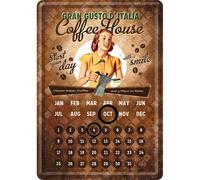 Nostalgic-Art 10237 Coffee and Chocolate Lady Calendar House Blechpostkarte, 10 x 14 CM