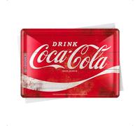Nostalgic-Art 10275, Coca-Cola - Logo Wave Chapa Postal, 10 x 14 cm, Color Rojo