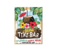 Nostalgic-Art 14366 Tiki Bar | Retro Kühlschrank-Magnet | Vintage | 6x8 cm 6 x 8 cm, Imán Potente con Superficie de Metal, carbón, 6 x 8 x 0.1 cm