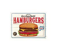 Nostalgic-Art 23240, Estados Unidos, Hamburgers, Cartel de Chapa 30 x 40 cm