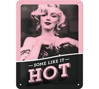 Nostalgic-Art Cartel de Chapa Retro Marilyn - Some Like It Hot - Idea de Regalo para los Aficionados al Cine, metálico, Diseño Vintage, 15 x 20 cm